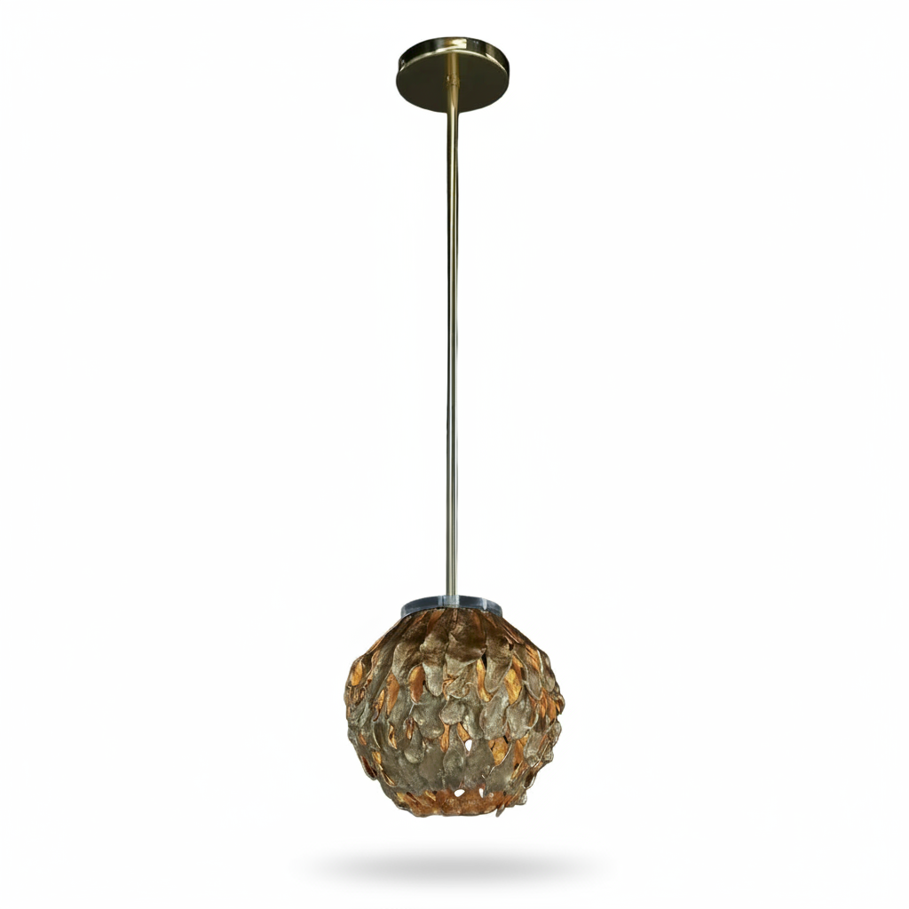 Plume Pendant Polished Brass Acrylic Light Fixture