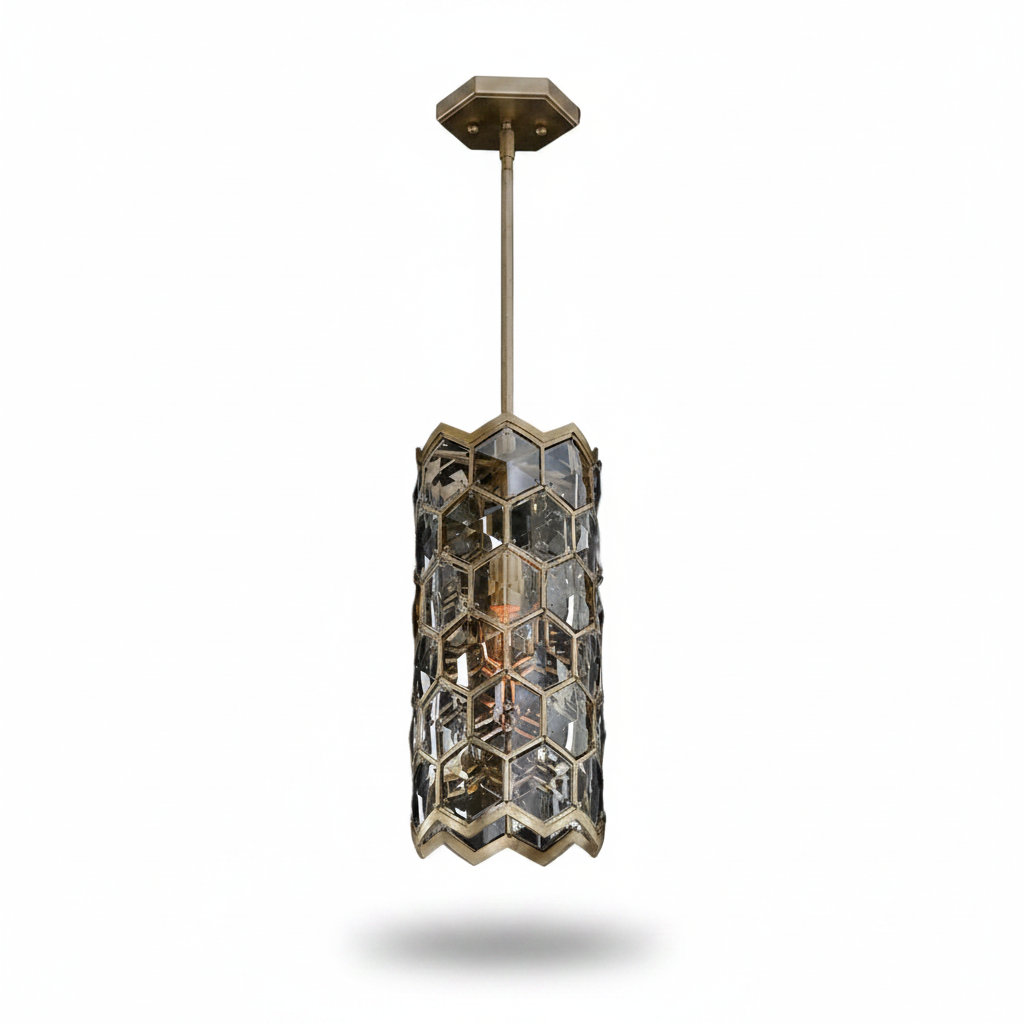 Array Small Pendant Crystal Champagne Design Fixture