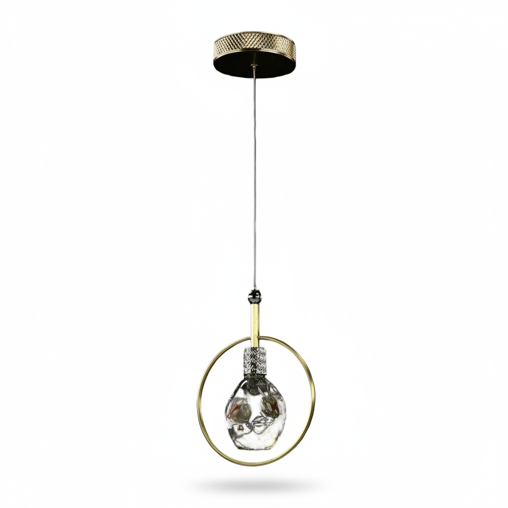 Bergamo Pendant with Hand Blown Glass Design