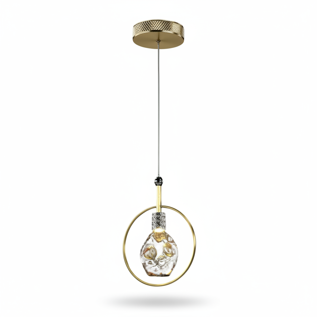 Bergamo Pendant with Hand Blown Glass Design
