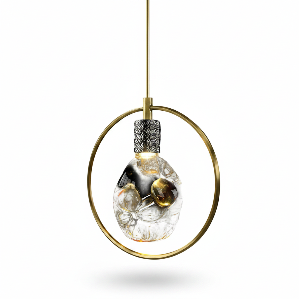 Bergamo Pendant with Hand Blown Glass Design