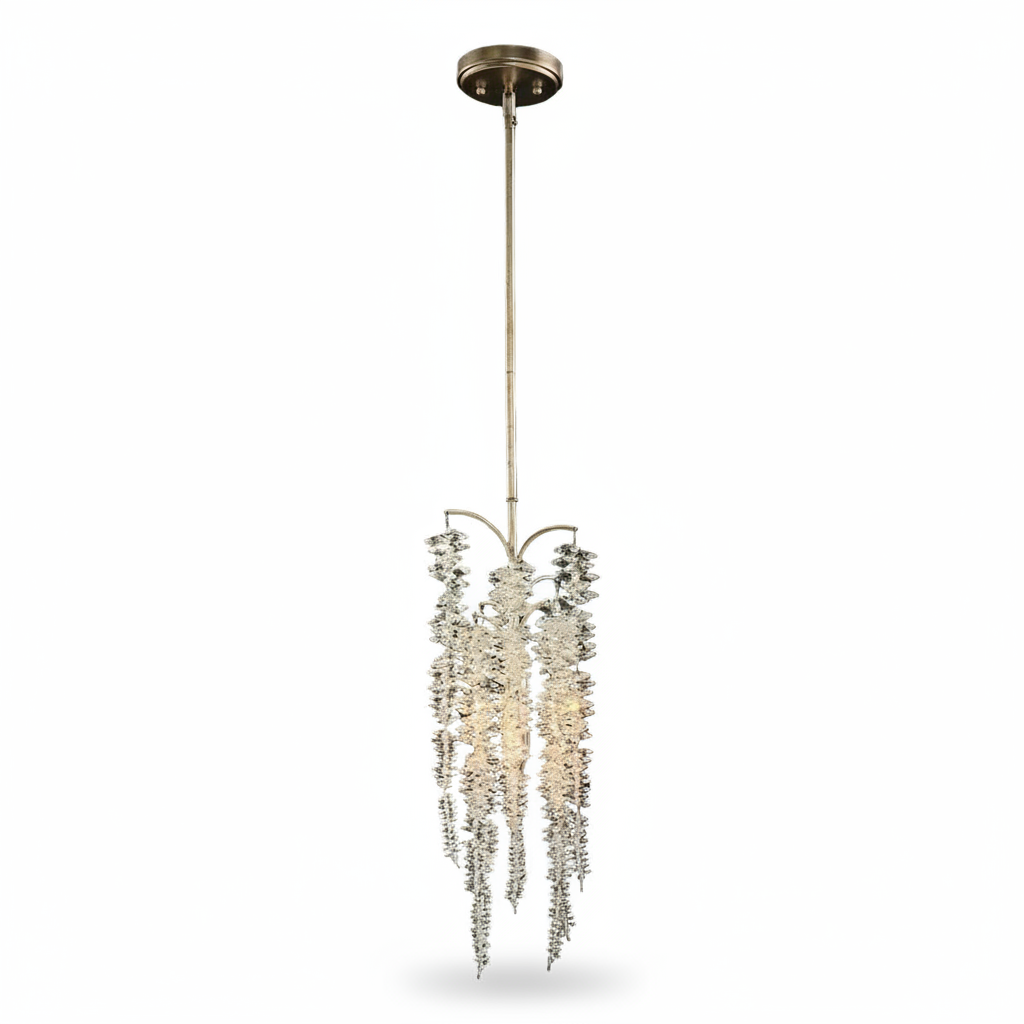 Cascading Crystal Waterfall Single Droplight Pendant