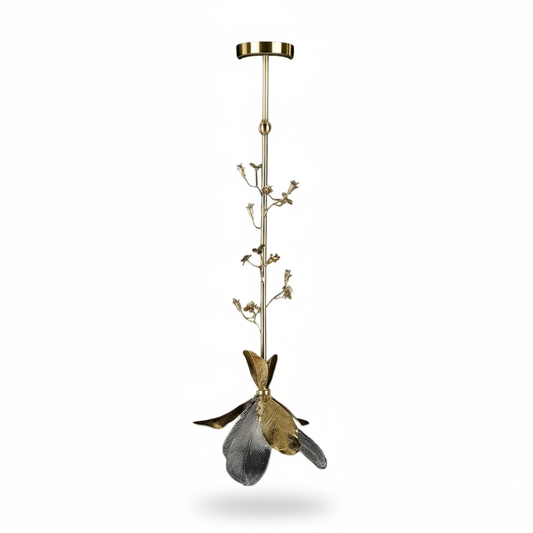 Dryad Pendant Hand Blown Glass Brass Botanical Design